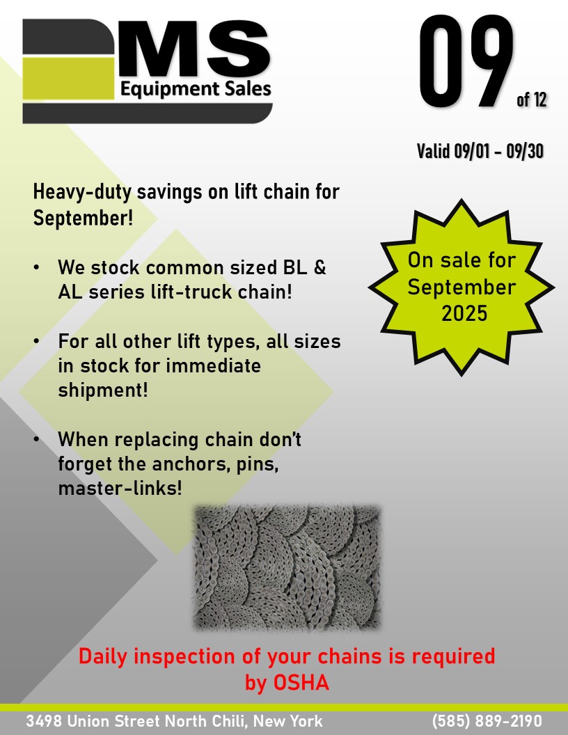 September Promotion MS Equipment Sales Rochester, NY