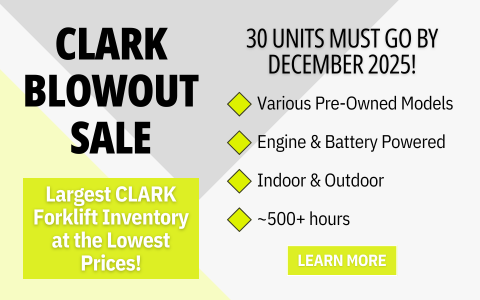 Clark forklift blowout sale for end of 2025 at MS Equipment in Rochester NY
